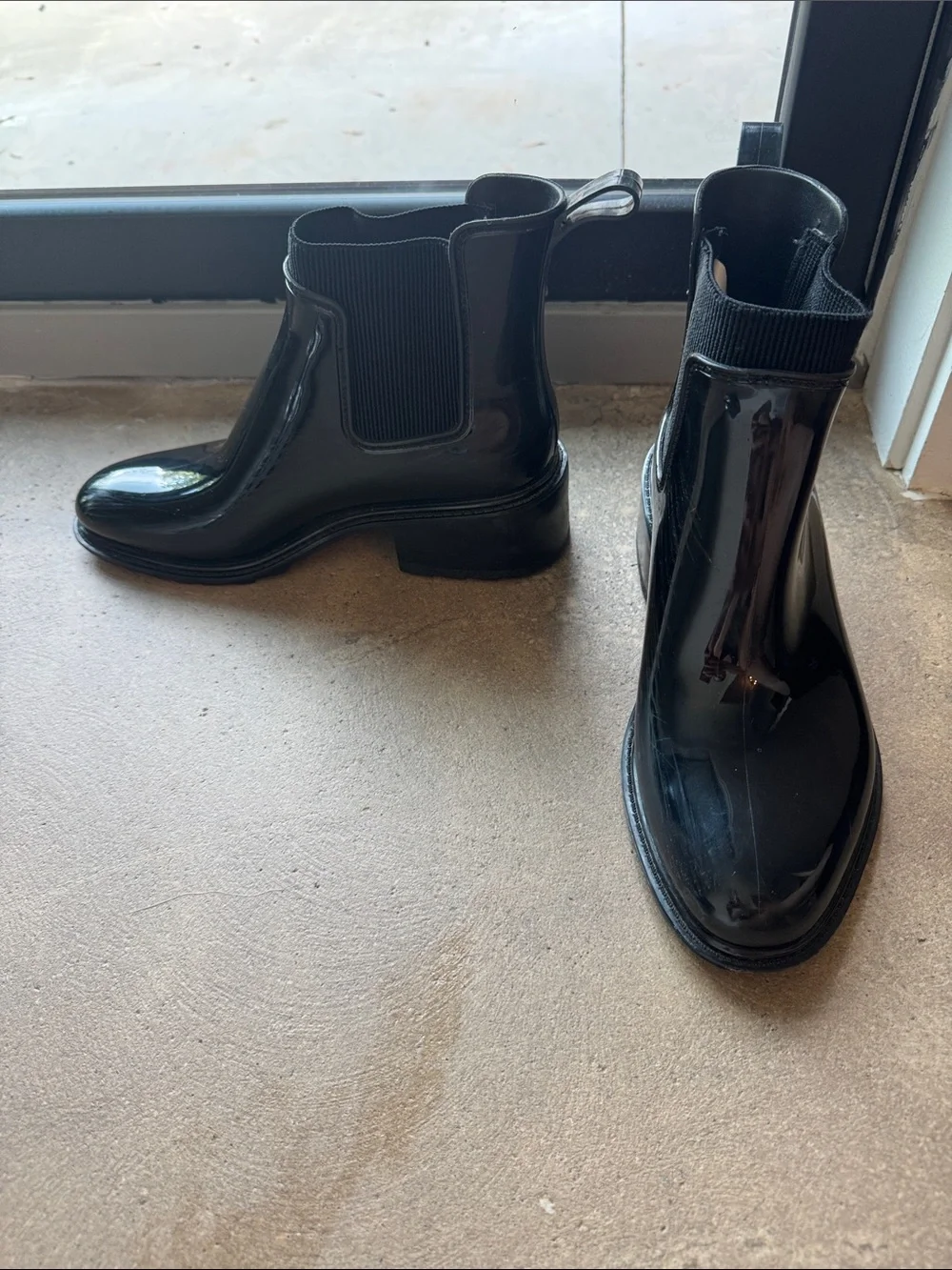 Target Gloss Black Chelsea-Style Rain Booties
